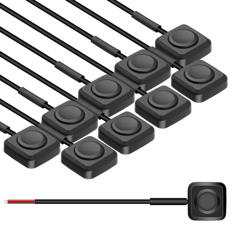 Linkstyle 10Pcs Momentary Push Button Switch, Surface Mount ON/Off Mini Horn Buttons Switch, for 12v 24v Car Horn, Industrial Control - Image 1